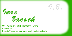imre bacsek business card